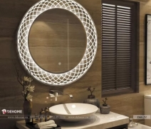 Gương phòng tắm đèn led hình tròn nghệ thuật cao cấp - D60.2V