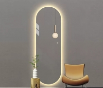 Kính soi toàn thân có đèn led hình bầu dục  - D618.1B