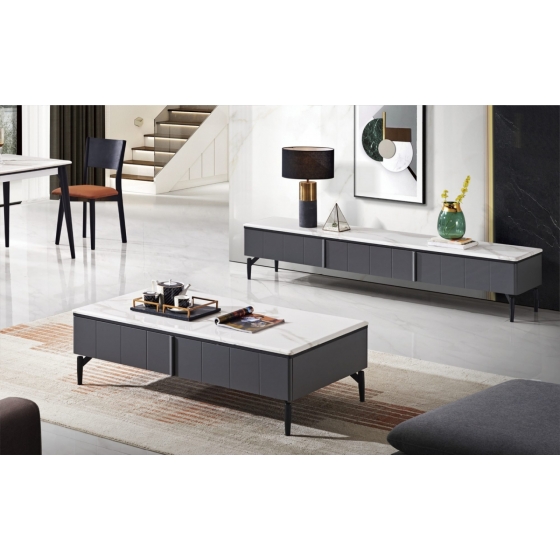 BỘ BÀN SOFA MẶT ĐÁ & KỆ 2872