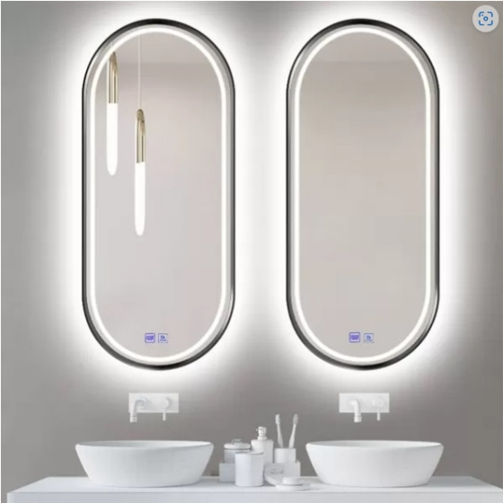 Gương nhà tắm bầu dục khung sơn tĩnh điện cao cấp - DKL612.4A
