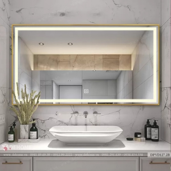 Gương phòng tắm khung kim loại mạ PVD cao cấp - DPVD127.2B