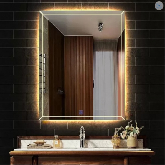 Gương nhà tắm chữ nhật đèn led Cao Cấp - D68.2B